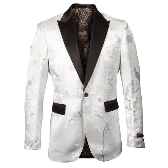 Empire™ (TV Series) Floral Peak Lapel Jacket, White and Silver